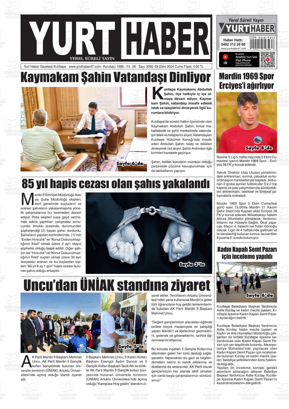 YURT HABER Gazetesi