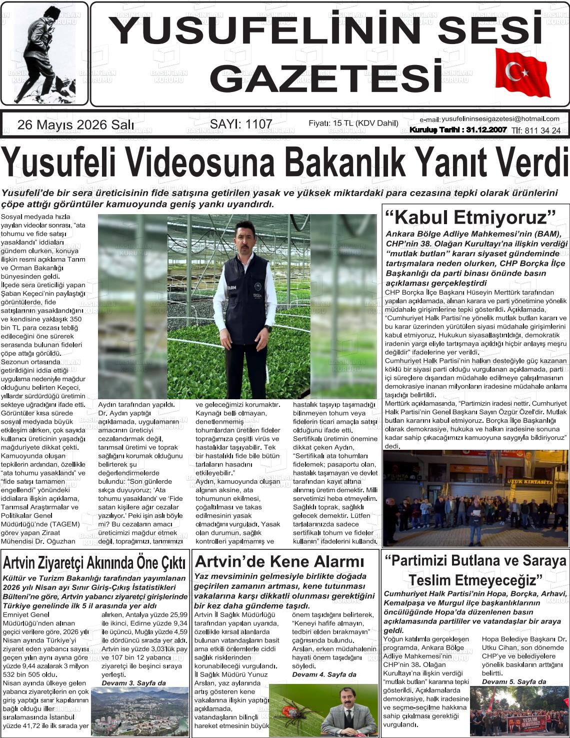 YUSUFELİNİN SESİ Gazetesi